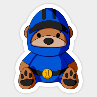 Racer Teddy Bear Sticker